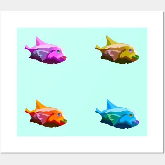 Rainbow Fish Wall Art by KEOTARTS